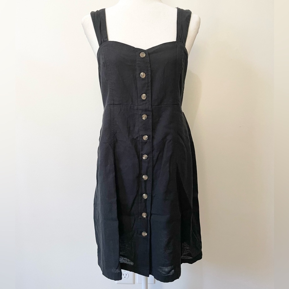 Black Linen Cotton Dress NWT American Eagle Size Medium